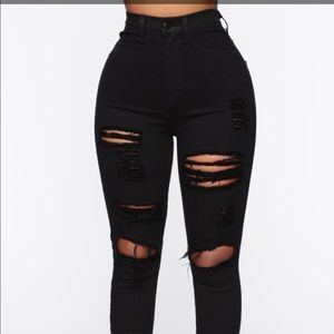 Fashion Nova Black High Waisted Jeans